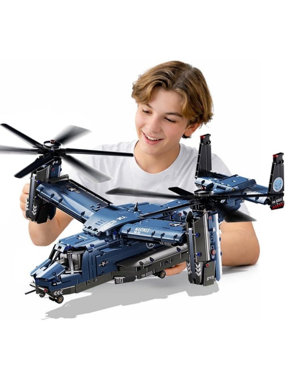 Military Helicopter Building Kit, Fighter Jet V-22 Osprey Airplane Sets -1486